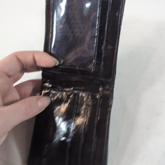 Vintage Genuine Eel Skin Wallet Made in Korea Dark Red Burgundy Bifold Leather - Picture 4 of 10